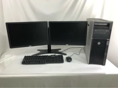 HP Z620 WorkStation Computer w/ Dual 19" Monitors Xeon 8 Core 16GB RAM PC SSD - Image 1 of 2