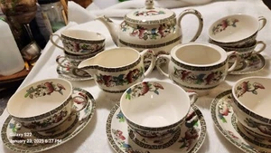 Johnson Brothers Indian Tree Cream Green Key 14 pc Hostess Serving tae set - Picture 1 of 8