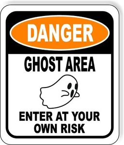 GEFAHRENGEISTERBEREICH BETRETEN AUF EIGENE GEFAHR ORANGE Metall Aluminium Verbund Schild - Bild 1 von 5