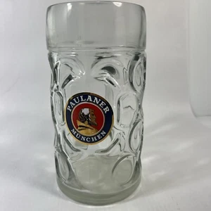 Taza de cerveza Paulaner Munchen vaso Pilsner con hoyuelos cerveza Oktoberfest alemana - Imagen 1 de 9