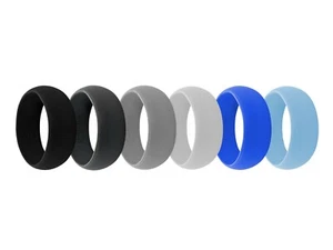 AERA Silicone Wedding Ring Band Cool Safe FlexFit Activewear Rubber Mens Size 14 - Picture 1 of 17