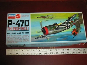 Vintage 1967 Mattel Monogram P-47D Thunderbolt 1/4 Model Kit - Picture 1 of 5