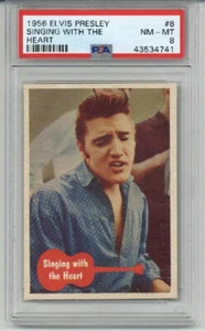 1956 Topps Bubbles Elvis Presley #8 Singing with the Heart PSA 8 CENTERED NM-MT - Bild 1 von 2