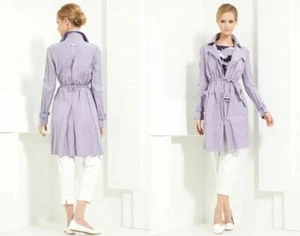 NWT ARMANI COLLEZIONI Lilac Lavender Trench Rain Coat Waterproof 52 Large 16 - Picture 1 of 8