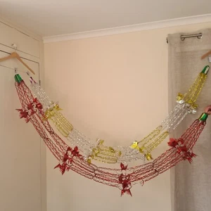 Vintage Foil Hanging Christmas Garland X 2 Decorations 3 Meters - Picture 1 of 5
