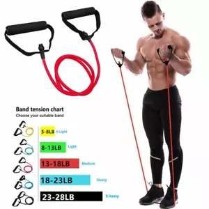 5 Stufen Widerstandsbänder mit Griffen Yoga Seil ziehen elastisch Fitness Übung - Bild 1 von 12