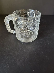 McDonalds Batman Forever Two Face Cup / Mug | DC Comics | 1995 Clear Glass - Picture 1 of 2