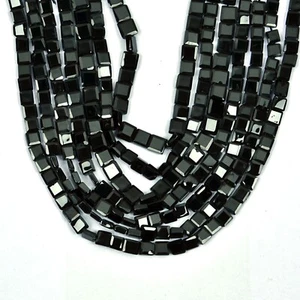 13 Inch Strand 5-6 MM Quality Black Spinal Faceted Square Shape Gemstone Beads - Picture 1 of 5