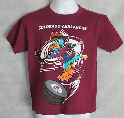NHL Colorado Avalanche New Boys T-Shirt Phineas and Ferb Perry Platypus 4 5/6 7 - Image 1 of 4