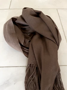 Maxi Schal. 100% Cashmere. braun. Stola. Tuch. Überwurf. Poncho. - Bild 1 von 15
