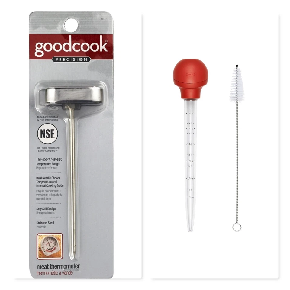 Lot 2 Goodcook & OXO Good Grips Outdoor Indoor Cooking Baster & Meat Thermometer - Image 1 of 1