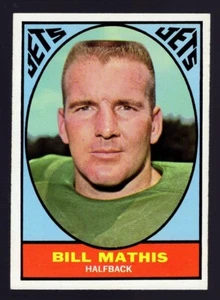 1967 NEAR MINT + TOPPS FOOTBALL CARD / BILL MATHIS NEW YORK JETS CLEMSON TIGERS - Picture 1 of 2