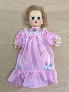 Vintage 1971 Ideal Toy Corp Baby Doll 13 Tiny Tears TNT-14-H-370 I - Pink dress - Picture 1 of 20