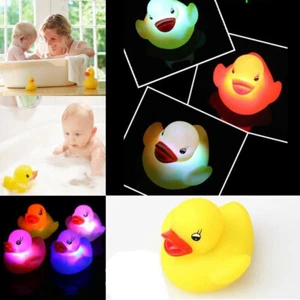 LOT - LED Color Changing Floating Duck Night Light Bath Tub Shower Toy For Baby - Picture 1 of 6