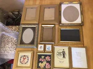 Vintage Job Lot Of 12 Gold Gilt Picture Frames, Mixed Sizes. - Picture 1 of 9