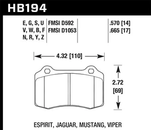 Hawk Performance HB194D.570 ER-1 Disc Brake Pad - Foto 1 di 2