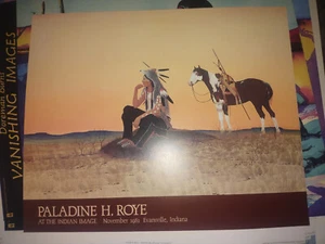 Vintage rare 1981 Expo Native American Paladine Roye BEFORE THE BATTLE 18x22" - Picture 1 of 2