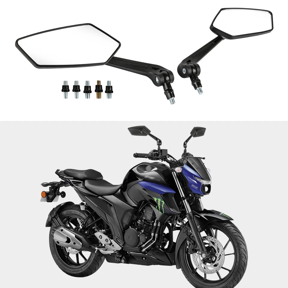 Universal Motorcycle Rearview Mirrors 8mm/10mm For Honda Yamaha Suzuki ATV Bike Foto 1 de 4