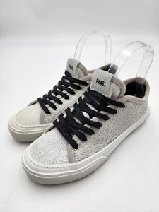 P448 Sally Italian Low Top Animal Print Silver Skater Sneakers Shoe Size 37 US 6 - Picture 1 of 16