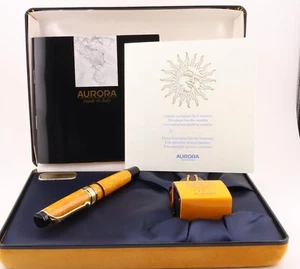 Pluma Estilográfica Suela Aurora Edición Limitada Amarillo y Dorado 095 18K M Nuevo en Caja (No. 7118) - Imagen 1 de 24