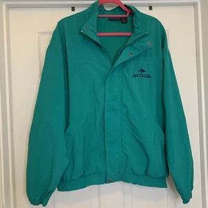 VINTAGE Antigua Jacket Extra Large Green Windbreaker Mens XL - Picture 1 of 8