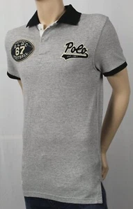 Polo Ralph Lauren Grey Black Custom Fit Mesh Football Shirt NWT - Picture 1 of 1