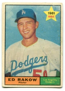 1961 Topps Ed Rakow Rookie Card #147 Los Angeles Dodgers - Picture 1 of 2