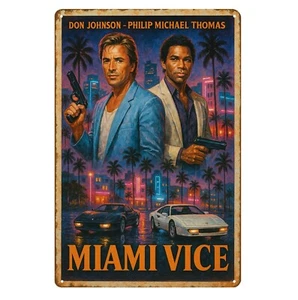 Miami Vice Movie Metal Poster - Film Sign- Size: 20x30cm - Picture 1 of 4