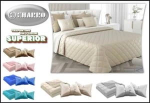 Trapuntino Copriletto Charro "Superior" Letto Matrimoniale Con 2 Cuscini Fiocco - Foto 1 di 13