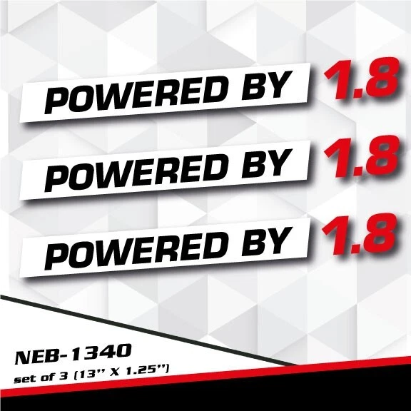 POWERED BY 1.8L Decal Sticker for Audi A3 SLK200 Ecotec  Versa Jetta  NEB-1340 - Image 1 of 1