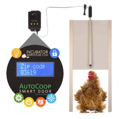 Kit de puerta inteligente Incubadora Warehouse AutoCoop™, puerta de gallinero completamente automática Foto 1 de 4