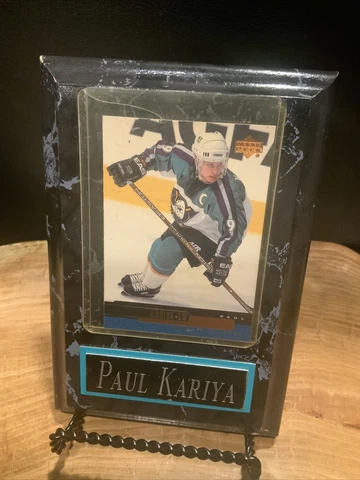 Paul Kariya Mighty Ducks Upper Deck Trading Card & Engraved Plaque Cover