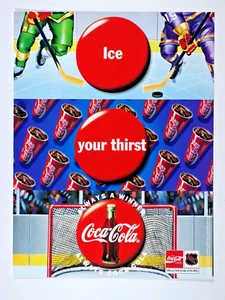 Coca Cola Hockey Vintage 1994 Ice Your Thirst Original Print Ad 8.5 x 11" - Picture 1 of 5