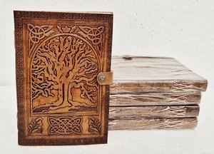 Most demanding tree of life design leather diary leather notebook lot of 5 - Picture 1 of 8