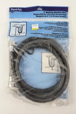 Manguera para lavadora Plumb Pak PP850-2 6 pies goma hembra 6' negra Foto 1 de 2