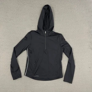 Ralph Lauren Active Jacket Womens Small Black Hooded 1/2 Zip Activewear Mom - Picture 1 of 11