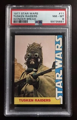 Star Wars Wonder Bread #11 Tusken Raiders 1977 PSA 8 casi nuevo raro radiocontrol no AFA CGS CGC Foto 1 de 2