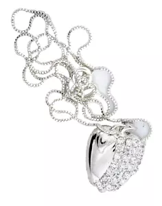Custom Casting New York Big Apple Sterling CZ Lab Created Pendant 18" Box Chain - Picture 1 of 2