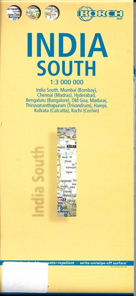 Mapa de India Sur, por Borch - Laminado, Plegado Foto 1 de 1