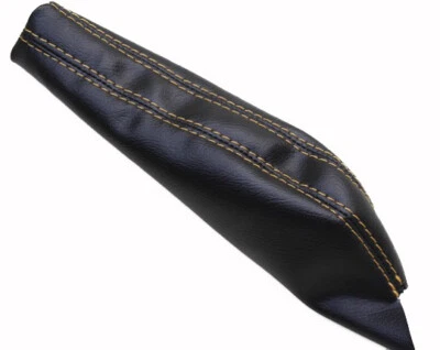 Fits 91-99 Mitsubishi 3000GT, Real Leather Emergency Brake Boot w/Yellow Stitch Foto 1 de 4