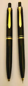 JUEGO PELIKAN SOUVERAN 400, BOLÍGRAFO DORADO Y LÁPIZ MECÁNICO con FUNDA, c2000 en muy buen estado - Imagen 1 de 7