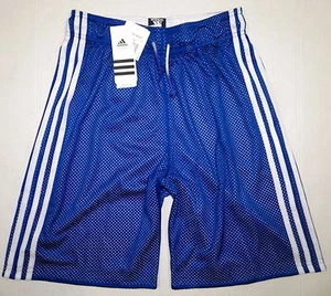 NWT Adidas Women's ST Mesh Basketball Shorts AO2405 Royal Blue 3-Stripe White XS - Picture 1 of 9