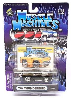 Muscle Machines 1/64 Scale 71151 02-95 - 1956 Ford Thunderbird - Black - Image 1 of 4
