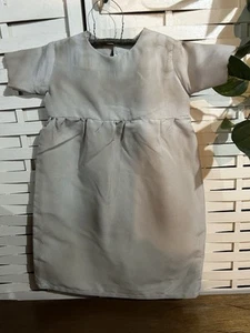 Little Amish Girls Light Gray Dress Tea Stained Primitive - Picture 1 of 2
