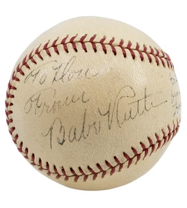 Babe Ruth & Honus Wagner Dual-Signed Official National Leauge Baseball JSA LOA - Picture 1 of 5