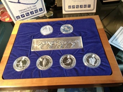 Norway Lillehammer 1994 Winter Olympics Proof SilverSet .925 6 Coin 999  INGOT - Image 1 of 4