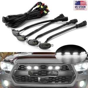 4X LED Front Grille Grill Running Lights Smoked White For Ford F150 Raptor Style - Picture 1 of 10