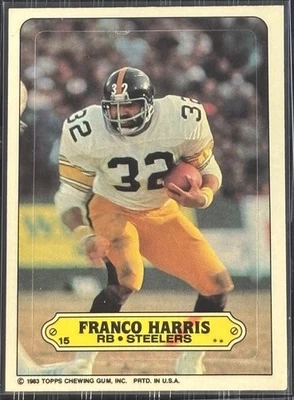 1983 Topps #15 Franco Harris Pittsburgh Steelers Vintage NFL Hall of Famer Card - Image 1 of 2