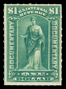 Scott R173 1898 $1.00 Green Documentary Mint F-VF OG Cat $45 - Picture 1 of 2
