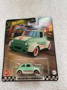 Hot Wheels Premium Boulevard '60s FIAT 500 D Modificado No 97 Real Riders - Picture 1 of 1